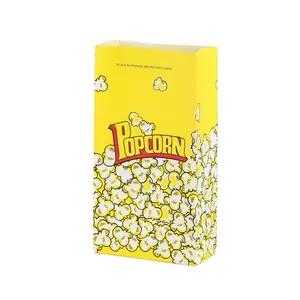 Custom Popcorn Packaging Bag, Biodegradable Kraft Paper Packaging, Hot Sale Printed Logo Cartoon Paper Bag for Food