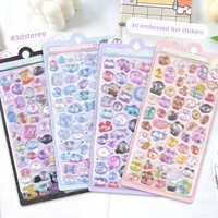 Pegatinas Decorativas para Diario con Diseño de Dibujos Animados en 3D, con Forma de Burbuja de Cristal y Diamantes, Impresión de Logotipo Creativo