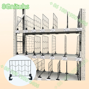 Cloison de rayonnage avec porte-étiquette, utilisable comme séparateur ou cloison, en panneau PVC ou en grille métallique pour entrepôt d'épicerie - Product Image 6