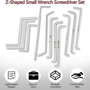 Kit d'outils de réparation pour serrurier, 11 pièces, clés universelles argentées pour la réparation domestique DIY - Product Image 2