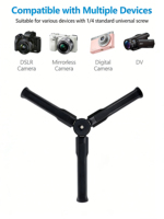 Uzatılabilir Mini Kamera Tripod'u, DSLR Kamera Web Kamerası Telefon Tutucu Selfie Çubuğu Vlog Tripod için 1/4 inç Vidalı