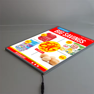 Daco dấu hiệu ODM/oed treo Ultra Slim <span class=keywords><strong>LED</strong></span> ánh sáng Hộp Tempered Glass Hợp kim nhôm quảng cáo hiển thị xách tay cho Movie Poster - Product Image 6