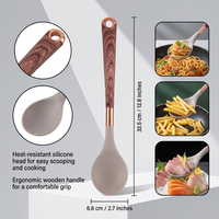 Cuillère en silicone résistante à la chaleur, sans BPA, ustensiles de cuisine antiadhésifs, cuillères en caoutchouc pour mélanger, servir, remuer, OEM ODM