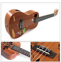 High Quality Factory Price 21 Inch Soprano Ukulele Engraving Ukuleles Musical Instruments