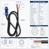 Câble d'alimentation circulaire étanche M12 personnalisé OEM/ODM, assemblage de faisceau de câbles électriques avec fiche moulée 4 broches vers extrémité dénudée