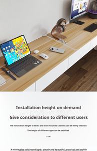 Bianco in stile moderno pannello di legno mobili su misura parete libreria scrivania per camera da letto cucina ufficio casa vendita calda in cina - Product Image 4