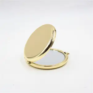 6.5cm Round Gold Silver Rose Gold Folding Makeup Mirror Student Portable Beauty Pocket Mirror