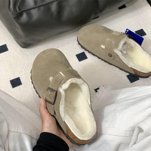 Женские полусапожки Sangpo Birkan с круглым носком, на толстой подошве, осенне-зимние, новые, с мехом, верх из натуральной коровьей кожи, с пробковой стелькой, модель Mao Mao - Product Image 1