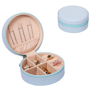 Custom Logo Small <b>Velvet</b> Eco-friendly <b>Jewelry</b> <b>Boxes</b> Zipper Closure Plush Fabric Organizer for Women Earrings Necklaces - Product Image 1