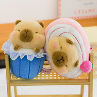 Peluche créative Capybara Donut, jouet en peluche pour enfants, peluches moelleuses, idéal comme prix de jeu de la pêche à la grue et cadeau d'événement