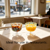Verres à vin à pied court et coupes à glace personnalisés faits à la main sans plomb de 300 ml pour vin rouge et jus – Vente en gros