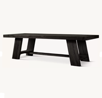 Table à manger rectangulaire en chêne massif américain RH OEM, style farmhouse, meubles de salle à manger, fabrication artisanale, durable, 8 places