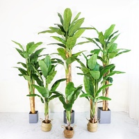 Décoration douce d'intérieur Grande plante bananière artificielle Décoration de plancher de fenêtre Plante verte tropicale Bananier Bonsaï