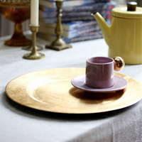 Assiettes de présentation XiangJin écologiques dorées 330 mm pour mariages, fêtes, utilisation en cuisine, couleur personnalisée, assiette moderne en PP solide