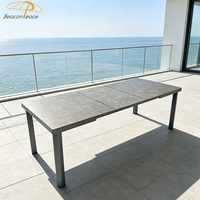Table de jardin rectangulaire peu encombrante, extensible, pour hôtel, resort, balcon, extérieur, cour