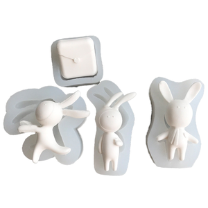Nuevo Molde de Silicona de Conejo de Dibujos Animados para Resina Hecha a Mano, DIY, Gel de Cristal para Pasteles, Azúcar, Yeso, Bolsa Desechable para Empacar - Product Image 1