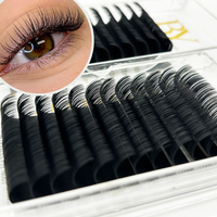 Extensions de cils en soie en gros, cils classiques, cils noirs mats, cils en cachemire, plateaux d'extensions de cils individuels 8-25mm