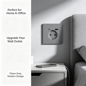 UK <b>Wall</b> <b>Socket</b> 1 AC Outlet 1 <b>USB</b> a & 1 Type-C Port Tamper Resistant for Residential Use - Product Image 4