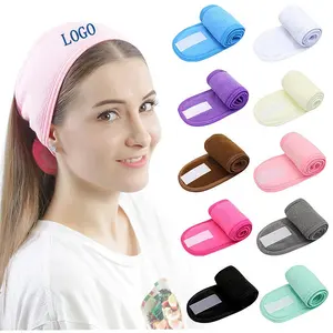 Custom logo Facial Makeup headband yoga bath wash face head wrap Hair band Spa sports beauty Make up hairbands