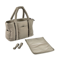 Sac à langer pour poussette en nylon avec porte-gobelet et matelas à langer, imperméable, écologique, moelleux, pliable, fermeture éclair, toutes saisons