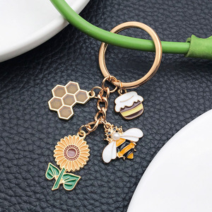 <strong>2026</strong> <strong>New</strong> Sunflower Honeycomb Honey Jar Bee Keychain Creative Bag Personalized Keychain Pendant - Product Image 3