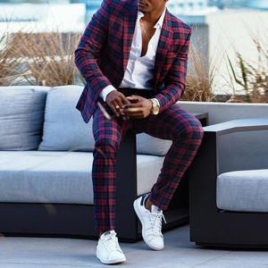 Manifattura stile personalizzato o Logo ODM <span class=keywords><strong>Blazer</strong></span> da <span class=keywords><strong>uomo</strong></span> Set Plaid stampa digitale <span class=keywords><strong>giacca</strong></span> con cerniera stile Business Fly - Product Image 1