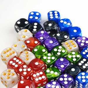 Juego de Dados de Acrílico Multicolor Sólido de 6 Caras con Esquinas Redondeadas de 16 mm, Colores Perla con Textura de Mármol, para Juegos de Mesa - Product Image 2