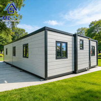 Maison conteneur préfabriquée extensible 40 pieds x 20 pieds avec panneaux solaires, 1, 2, 3, 4 ou 5 chambres, pliable, à vendre, maison modulaire, unité d'habitation complémentaire