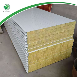 Paneles Sándwich de Lana de Roca para Techos Metálicos, Fabricados en China, para Aislamiento de Sótanos y Construcción de Hoteles, Ignífugos - Product Image 3