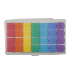 NBBLUESKY 2025 Boîte à pilules haut <span class=keywords><strong>de</strong></span> gamme Organisateur sept <span class=keywords><strong>jours</strong></span> Personnalisable Plastique PP et Silicone Une <span class=keywords><strong>semaine</strong></span> <span class=keywords><strong>Quatre</strong></span> compartiments - Product Image 1
