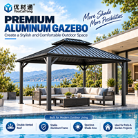 Structure d'ombrage de qualité commerciale, design européen, résistante au vent, pour terrasses d'hôtels et de complexes hôteliers