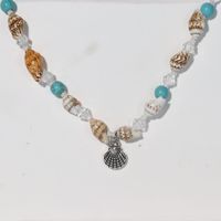 Collection d'été Niche Ocean : Ensemble de bijoux coquillages, collier, pendentif et bracelet – Accessoires doux et frais