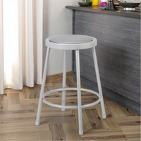 Tabouret réglable en hauteur avec pieds en métal et assise en bois gris/noir, 25"-33", idéal pour les écoles, les cafés et les snack-bars