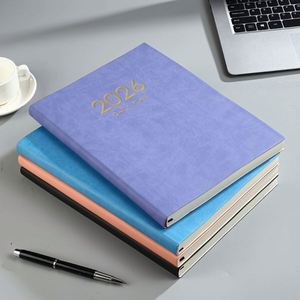 2026 Printed <b>Planners</b> Diary A4 Leather Cover Gold Foil English Calendar Book Thick Notebook 365 <b>Days</b> Daily <b>Planner</b> Schedule Book - Product Image 1