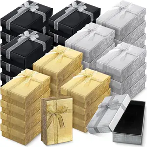 Profession elle benutzer definierte Verpackung Schmuck Ring Ohrring Halskette Armband Schwarz Gold Silber Pappe Große Luxus Schmuck Geschenk box