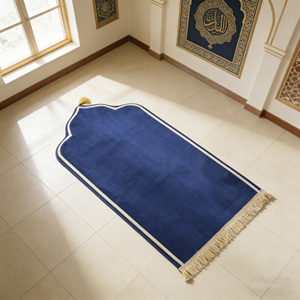 Tappetino da <span class=keywords><strong>Preghiera</strong></span> Islamico Moderno in Lana di Coniglio Persiano, Spesso e Lavabile, Pieghevole per Viaggi - Product Image 2