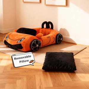 سرير حيوان أليف لطيف قابل للغسل على شكل سيارة رياضية فرو صناعي منفوش للقطط الداخلية والكلاب الصغيرة - Product Image 2