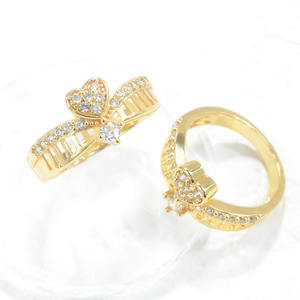 Nieuwe Statement champagne rosé vergulde 5A kubieke zirkonia hart kroon ring trouwring verlovingsring belofte ringen voor vrouwen koppels - Product Image 1