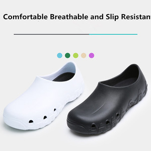 S 117 Comfortable and Breathable Black <strong>White</strong> Non slip Waterproof Oil Resistant EVA Material <strong>Chef</strong> <strong>Shoes</strong> Men with 6 Holes - Product Image 6