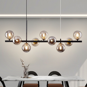 Moderna <span class=keywords><strong>sfera</strong></span> di vetro lampadario <span class=keywords><strong>a</strong></span> soffitto in stile industriale tavolo da pranzo ristorante soggiorno illuminazione decorativa lampadario - Product Image 1