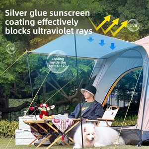 Tente de <span class=keywords><strong>camping</strong></span> de luxe pour l'extérieur, multi-personnes, imperméable, pour la famille, deux chambres, multi-personnes, résistante à la pluie et au vent, pliable - Product Image 3