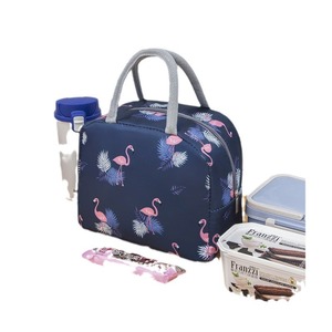 Sac à lunch isotherme avec imprimé flamant rose, options bleu marine et bleu clair pour le rangement en voyage - Product Image 5