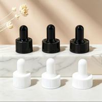 Bouchon compte-gouttes en plastique de couleur personnalisée avec pipette pour flacon d'huile essentielle 18-410 20-410 22-410