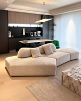 Canapé modulaire moderne en velours à deux places, forme carrée, pliable, écologique, durable, pour salon
