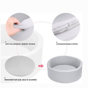 Piscine à balles ronde en mousse gris clair pour tout-petits et enfants, idéale comme cadeau, jouet de jeu, piscine pour enfants, acceptant les commandes OEM/ODM - Product Image 3