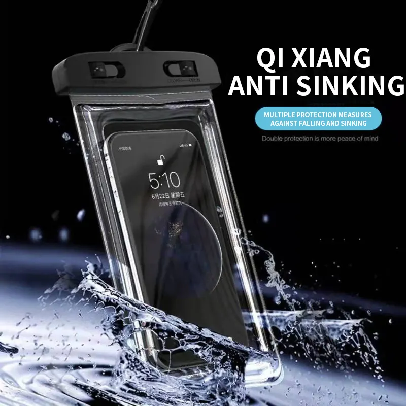 Rõ ràng không thấm nước trường hợp điện thoại phổ PVC không thấm nước Túi điện thoại di động cho Iphone cho Samsung