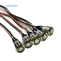 Kawat Sakelar Tombol PC Logam Kustom M12 dengan Sakelar Atur Ulang LED Kabel Daya Casing Komputer