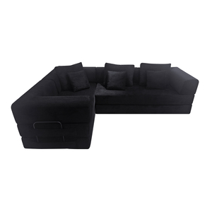 Canapé convertible modulaire en velours Unisofa, style nordique moderne, en forme de L, avec cadre en mousse non gonflable, vente en gros - Product Image 3