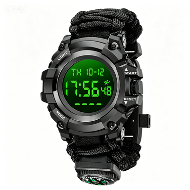 New Digital Compass Chronograph Watch Multifunction Student LED Watch Outdoor Sports Camouflage Fashion Men's Electronic Watch