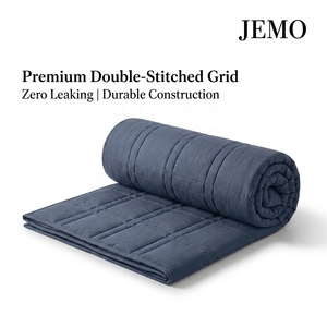 Couverture lestée JEMO en tissu de bambou rafraîchissant, respirante pour l'été, thérapie sensorielle, soulagement de l'anxiété et du stress, double couture, perles de verre - Product Image 1